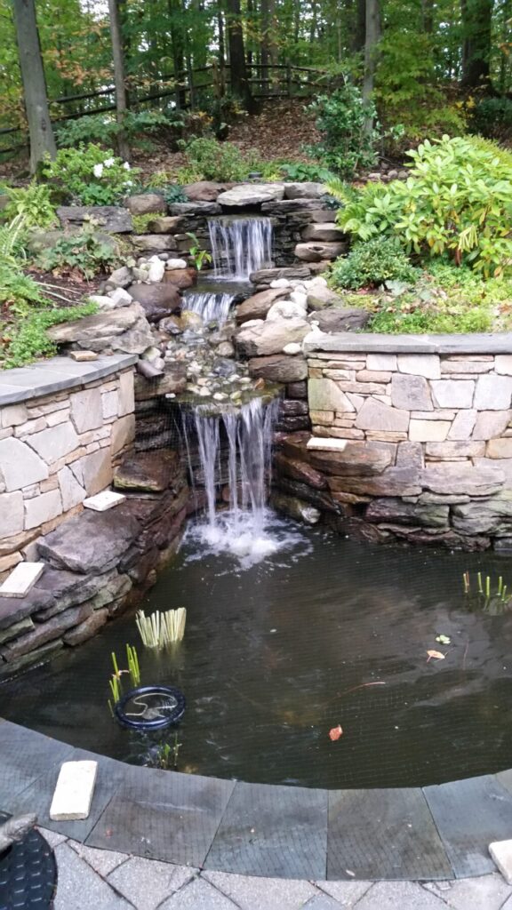Waterfall pond feature