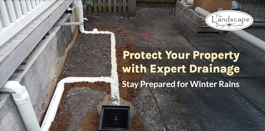 Prevent water damage this winter with reliable drainage solutions from The Landscape Design Center.