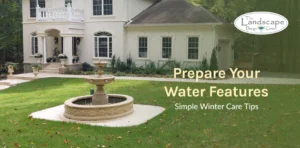 Discover stunning water feature installations designed for year-round beauty by The Landscape Design Center.